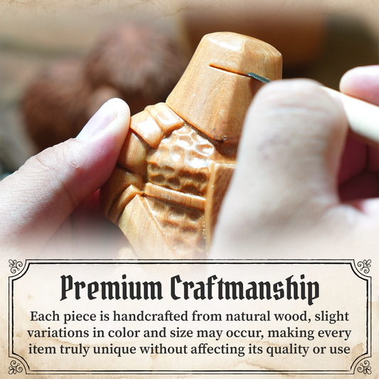 Hand-Carved Wooden Knight Figurine Minimalist Medieval Desk Guardian & Fantasy Gift